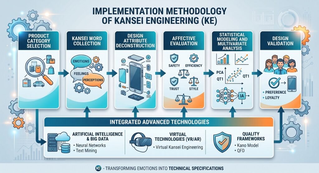 Main steps for the implementation of Kansei Engineering. Prepared by Gemini.