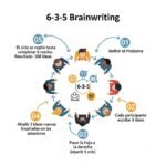 El método 6-3-5 es uno de los más populares para aplicar el Brainwriting. Elaborado por Gemini.