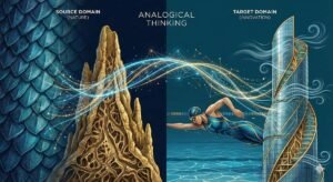 El pensamiento analógico permite a los innovadores observar soluciones eficientes en la naturaleza (el origen) y aplicar esos principios fundamentales para crear tecnologías humanas avanzadas (el objetivo).