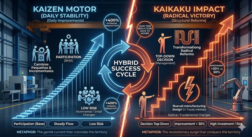 The Kaizen Engine vs. Kaikaku Impact. Prepared by Gemini.