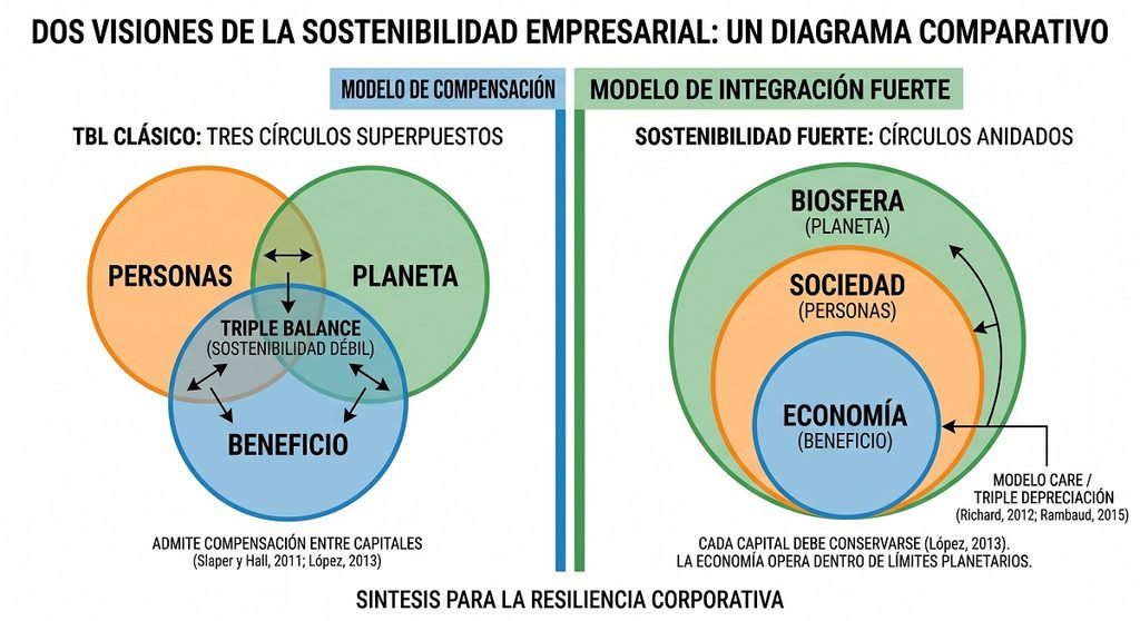Triple Bottom Line (TBL) para evaluar la sostenibilidad empresarial. Imagen elaborada por Gemini.